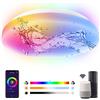 ANTELA Plafoniera LED WiFi Soffitto Dimmerabile 20W 2200LM, lampada da soffitto Alexa Wi-Fi a profilo piatto, RGB, 2700k-6500K, Compatibile con Google Home, per Bagno, Balcone, Φ22cm