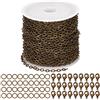 SUNNYCLUE 32.8 Piedi/ 10 m Catena In Bronzo Antico Catene per Barbozzali Catene In Ottone per Creazione di Gioielli Maglie A Catena 100 Pezzi Anelli di Salto In Ferro 30 Pezzi Fermagli per Aragosta In
