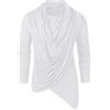 PODOLIXIA Camicia da uomo gotica retrò, ethno Style punk, a maniche lunghe, da uomo, per il tempo libero, a maglia fine con colletto alto, 001 nero, L