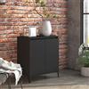 Gecheer Credenza con Gambe Metallo, Credenza 2 Ante, Credenza Cucina Moderna, Credenza con 2 Ante e Ripiano, Mobile Soggiorno Moderno Mobiletto da Cucina Nera 60x35x70 cm in Truciolato