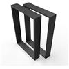 sossai® Design Gambe per tavolo in acciaio TKK3 | Set di 2 | colore: nero | larghezza 50 cm x altezza 72 cm | Profilo 20x100mm | struttura tavolo XXL