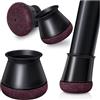 OCONDA 24 Pezzi Gommini per Sedie Rotondi Silicone, Feltrini per Gambe di Mobili, Proteggere il Pavimento dal Rumore Nero (Fit:32-40mm)