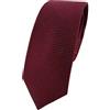 TigerTie - Cravatta sottile di design, in seta, con motivo a pois rosso, bordeaux, argento. Taglia unica