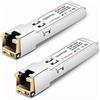 QSFPTEK 2Pack 10GBASE-T SFP+ al modulo di Rame RJ45, ricetrasmettitore Mini-GBIC di SFP 10Gb per Cisco SFP-10G-T-S, Ubiquiti UF-RJ45-10G, Netgear, Mikrotik, D-Link, Supermicro, Fino a 100FT (30M)
