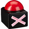 Relaxdays Bottone Buzzer con Suoni & Luci, Accessorio per Serate di Gioco, Party, Quiz, Società, Plastica, Rosso Nero