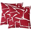 Jaotto Federe Confezione da 2 Federe Cuscini Divano Decorativi Fodere Quadrati Spandex 45x45cm Cuscino Copricuscini per Soggiorno Camera da Letto Casa(Astratto Bordeaux,Set di 2)