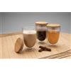 Set bicchieri in vetro e bamboo personalizzato Big 350 ml personalizzate o neutre