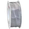 Präsent - Nastro in taffetà Lione in argento Sterling con filo metallico, larghezza 40 mm, lunghezza 25 m