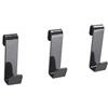 Metaltex - Set di 3 Ganci per griglia da Parete, 1,5 x 2,5 x 5,5 cm, Colore: Nero
