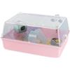 FERPLAST Gabbia Roditori MINI DUNA HAMSTER per Criceti, Topolini, in Plastica, Accessori inclusi: Mangiatoia, Beverino, Ripiano, Casetta, Scaletta, Ruota. 55x39xh27cm