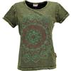 GURU SHOP Maglietta boho con stampa mandala, maglietta slavata, da donna, Blu, 48