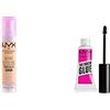 NYX Professional Makeup Bare With Me, Siero Correttore, Naturale, Copertura Media, Beige, 9.6ml & The Brow Glue, Gel Trasparente per Sopracciglia Effetto Laminazione, Fino a 16 ore di Tenuta