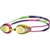 arena Tracks Junior Mirror Occhialini Nuoto da Gara Anti-Appannamento per Bambini, Occhialini Piscina con Protezione UV, 4 Ponti Nasali Intercambiabili, Guarnizioni in Silicone