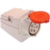 as - Schwabe Presa CEE a parete - 400 V, 32 A, 5 poli - Presa a parete con coperchio incernierato - con alloggiamento resistente agli urti - con collegamenti a vite - Made in Germany - IP44, 60432