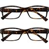 OPULIZE Uv Reader Marrone Tartaruga Occhiali Da Lettura Valore 2 Pacco Uomo Donna Uvr2Pk012 +1,00 - 70 Gr