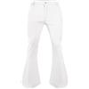 Botten Pantaloni da uomo con fondo a campana anni '70, pantaloni svasati da discoteca, adatti per abiti anni '60 e '70, jeans vintage da uomo con fondo a campana, bianco, 40 W