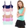 Channo Reggiseno da bambina Licra Top Base senza fili, senza cuciture e imbottitura. Confezione da 6 fermalibri, Confezione 6, 10- 12 anni