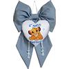 NEO MAMMA L'INIZIO DI UN AMORE CHE NON H Fiocco Nascita Bimbo Personalizzato con Nome e Disegno, un Regalo per Celebrare questi Momenti Preziosi (Azzurro)