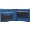 VISCONTI Portafoglio Bi-Fold da Uomo in Pelle a Due Toni JULIUS Collezione Lucca Blocco RFID LC37 Azzurro