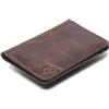 FOXHACKLE Portafoglio per carte di credito in pelle per uomini e donne, portafoglio sottile con blocco RFID, tasca frontale sottile minimalista porta carte, piccola custodia per carte, Oliva