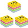 Post-it Notes Mini Cubo, 51 x 51 mm, 400 Fogli, Multicolore (Ultra), Pacco da 3