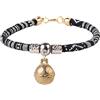 Raopuzi Collare Nome Cane Pet Bell Collare colorato per Cani di Piccola Taglia Collare in Cotone Regolabile (Black, S)