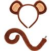 XEPST Animale Scimmia Costume Set, Orecchie e Coda di Scimmia per Cosplay e Festa di Compleanno Accessori Halloween