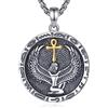 EUDORA Harmony Ball Collana in Argento Sterling 925 Dea Egizia per Donna, Placcato Oro 18K Croce Ankh Egitto Dea Iside Ciondolo Gioielli Regalo per Mamma Moglie, 22
