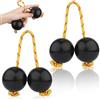 mellystore Kashaka Shaker Instrument Africano 2 Paio di Aslatuas Kashaka Strumento Aslatuas Rhythmic Ball Classico Percussioni Manuali Diametro della Sfera di 5cm per Principianti Feste Lezioni Musicali (Nero)