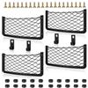 Omtofo 4 Pezzi Rete Portaoggetti Auto, 36 x 18cm Elastiche Rete per Portaoggetti Camper Auto per Boats Casa Camper SUV Truck
