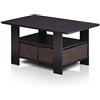 Furinno Andrey Tavolino da caffè con Cassetto, Noce, Dark Walnut, 39.62 x 48.01 x 80.01 cm