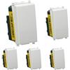 Vimar 0R14004 Plana Deviatore Elettrico illuminabile 1P 10AX Bianco, Pacco da 5