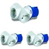 ROSI 3508730 Adattatore Industriale, Grigio/Blu, Pacco da 3