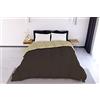 Italian Bed Linen Trapunta Invernale Matrimoniale 260x260 cm, Bicolore, Doubleface, Microfibra, Made in Italy - Piumone Imbottitura 300gr Marrone/Panna