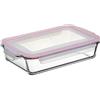 Tatay Contenitore per Alimenti, in Vetro, Ermetico, Capacità 2,2L, Coperchio a clip, Senza BPA, Adatto a microonde, Forno, Congelatore e lavastoviglie, Colore Rosso. Misura 19,4 x 31,9 x 7,4 cm