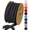 Halbach Seidenbänder Cordoncino di cotone riciclato, larghezza 10 mm/lunghezza 4 m, filato di cotone sostenibile per macramè, corda naturale per fai da te, colore: grigio scuro