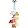 Kare Design Lampada a sospensione Saloon Flowers 9, multicolore, 116x60x60cm, lungh filo 34-90cm non regolabili, cameretta/sala da pranzo, stile boho/shabby, lampadine non incluse