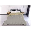 Italian Bed Linen Trapunta Invernale Matrimoniale 260x260 cm, Bicolore, Doubleface, Microfibra, Made in Italy - Piumone Imbottitura 300gr GrigioChiaro/Panna