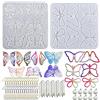Attuslla 2PCS Stampi Per Resina Gioielli, Stampi Farfalle Stampo Silicone Stampini Resina Epossidica Butterfly Resin Molds, Orecchino e Anelli di Saltoper Creazione Orecchini Ciondoli Fai da Te