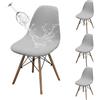 Dioxide Coprisedie con Schienale 4 pezzi, Impermeabile Copri Sedia da Cucina Adatto a Schienali Rotondi, Coprisedia Elasticizzato Lavabile, Antiscivolo e Resistente Allo Sporco(4PCS,Grigio Chiaro)