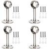 TTBDDM 4 Pezzi Staffa di Montaggio a Soffitto, Supporti per Aste per Tende, Staffe per Tende Armadio, con 12 Viti e 12 Tubi di Espansione, per Appendere Traverse da 25 mm, Argento
