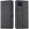 OKZone Cover per Samsung Galaxy M32 4G, Custodia Flip Pelle Portafoglio Magnetica Libro [Slot Schede], Silicone TPU Bumper Wallet Supporto Cover, Antiurto [Kickstand] (Nero)