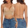 SEAGETTINO Reggiseno Con Schiena Bassa da Donna, Push-Up, Scollo a V Profondo, Spalline Multiway, Convertibile, Sollevamento Filo, Nero, M