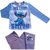 Disney Pigiama da bambina Lilo e Stitch, Blu/Lilla, 5-6 Anni