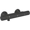 GROHE Precision Start - Miscelatore termostatico per doccia esterno (montaggio a parete, pulsante di sicurezza a 38°C, cartuccia compatta con termoelemento in cera), nero opaco, 345942430