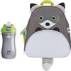 Chicco Kit Zaino Procione e Tazza Pop-Up, Pratico Kit Composto da Zainetto A Forma Di Simpatico Procione e Tazza Pop-Up Verde da 350 ml, Bicchiere Antigoccia per Bambini, 2 Anni +