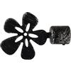 GIRASOLE HOME® Terminale Fiore per Asta da Tenda dal Diametro di 18-20 mm 2 Pezzi in Ferro (Nero e Argento)
