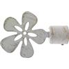 GIRASOLE HOME® Terminale Fiore per Asta da Tenda dal Diametro di 18-20 mm 2 Pezzi in Ferro (Bianco e Oro)