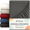 Flowen Lenzuola Matrimoniali con Angoli 200x200 cm Grigio Scuro in Microfibra per Letto Super King Size con Materasso fino a 30cm Tessuto Anti-Acaro e Ipoallergenico di Alta Qualità Lavabile in Lavatrice