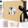 Splend Album Fotografico Personalizzabile 30 x 21 cm, Album Foto 80 Pagine, Khaki | Scrapbooking a Spirale, per 160 Foto, 2 Angolari, 6 Adesivi, 5 Stencil, 12 Pennarelli Colorati, per Anniversario Matrimonio